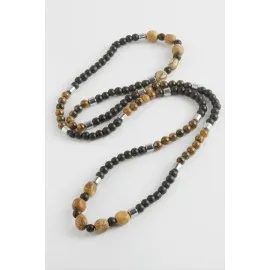 Jasper Onix Doğaltaş Kolye-Siyah