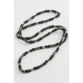 Hematit Onix Doğaltaş Kolye-Siyah