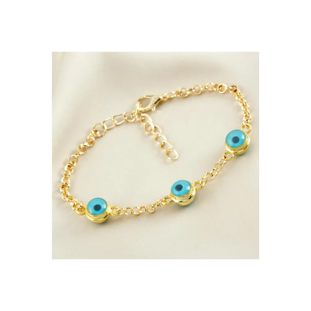 Nazarlı Zincir Trend Bileklik-Sarı