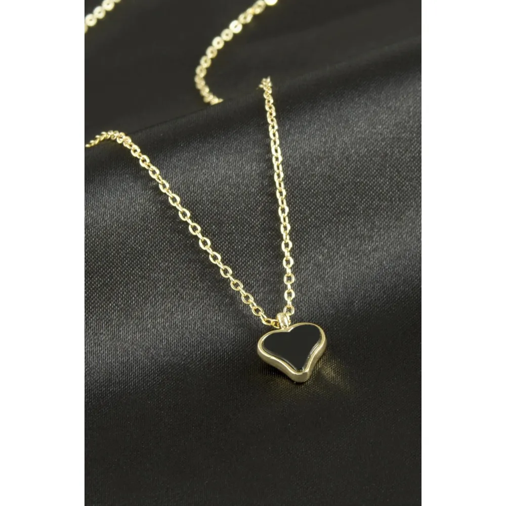 Kalp Polyester Kolye-Krem