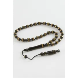 Arpa Kesim İşlemeli Kuka Tesbih 8X10 mm-Siyah