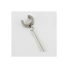 Çubuk Figürlü Mıknatıslı Çelik Erkek Küpe Kıstırmalı 1 Adet-Parlak Siyah