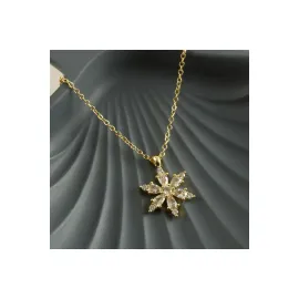 Lotus Zirkon Taşlı Yeni Sezon Kolye-Gümüş Rengi