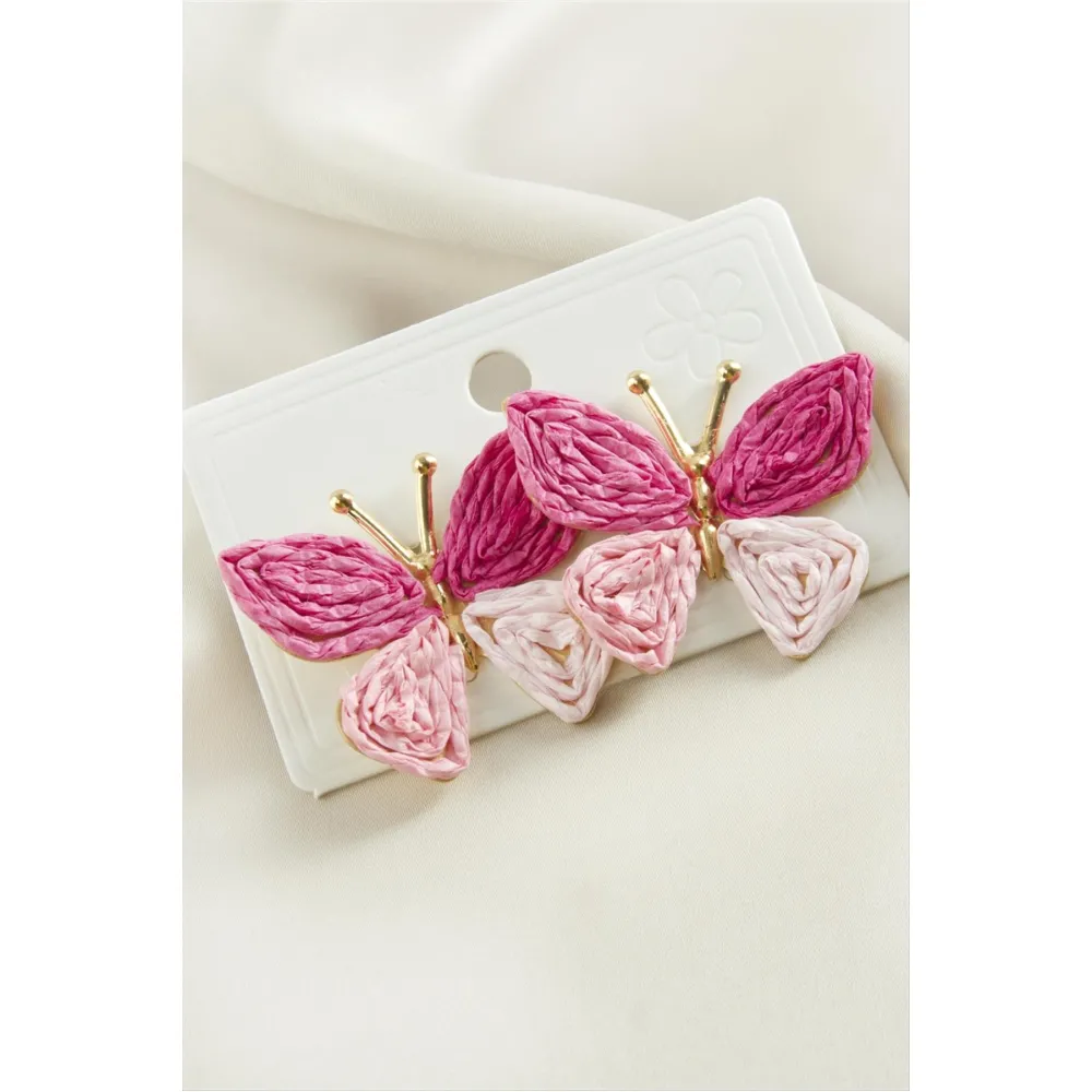 Kelebek Zr Model Küpe-Pembe