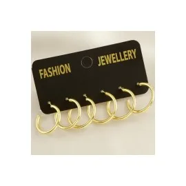 6 Adet Boru Halka Küpe 2 Cm-Sarı