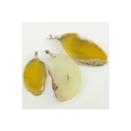 Akik Doğaltaş Kolye Ucu-Sarı