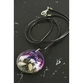 Yunus Deniz Efektli Epoksi Kolye-Mor