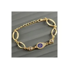 Oval Taşlı Trend Bileklik-Sarı