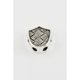 Çizgili Tesbih Ara Aparatı 1 Adet-Gümüş Rengi