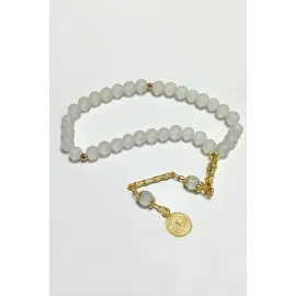 Mat Cam Taş Tesbih 8 Mm-Sarı