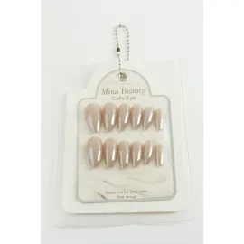Mina Beauty Kedi Gözü Takma Tırnak-Bej