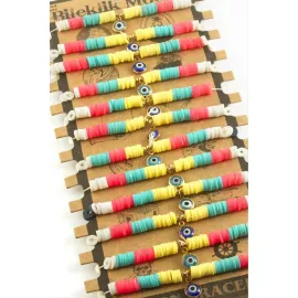 Nazar Fimo Boncuk Bileklik-Renkli