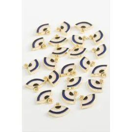 Göz Tek Kulplu Mineli Bileklik Ve Kolye Ucu Aparatı 1 Adet-Lacivert