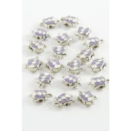 Kaplumbağa Mineli Bileklik ve Kolye Ucu Aparatı 1 Adet-Lila