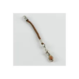 Zirkon Taşlı ÖrmeTesbih Püskülü 1Adet-Kahverengi