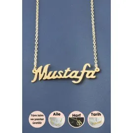 Mustafa İsimli Kolye-Sarı