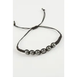 Hematit Doğal Taş Bileklik-Antrasit