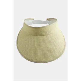 Kasketli Hasır Tennis Şapkası-Krem