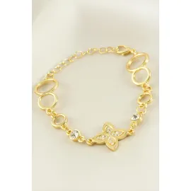 Çiçek Taşlı Bileklik-Sarı