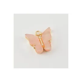 Kelebek Figürlü Kolye Ucu-Krem