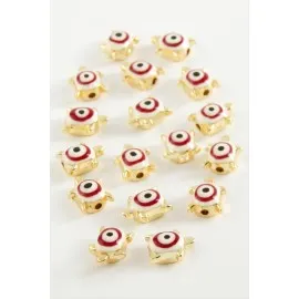 Kaplumbağa Mineli Bileklik Ve Kolye Ucu Aparatı 1 Adet-Kırmızı