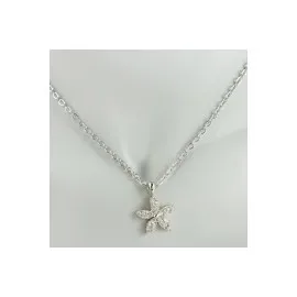 Papatya Zirkon Taşlı Trend Kolye-Gümüş Rengi