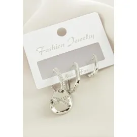 3 Adet Damla Zirkon Taşlı Küpe-Sarı