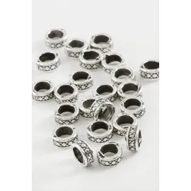 Kısa Silindir Tesbih Ara Aparatı 50 Gram-Gümüş Rengi