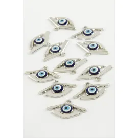 Göz Tek Kulplu Mineli Bileklik Ve Kolye Ucu Aparatı 1 Adet-Mavi