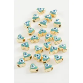 Kalp Mineli Bileklik ve Kolye Ucu Aparatı 1 Adet-Turkuaz