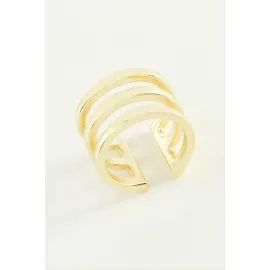 3 Sıra Metal Yüzük-Sarı