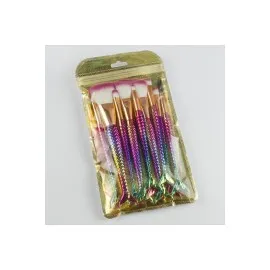 Ocean 10Lu Balık Makyaj Fırça Seti-Pembe