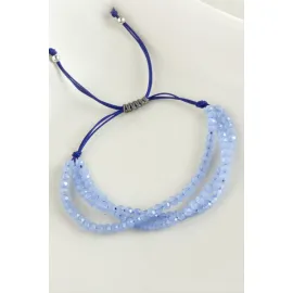 Üçlü Kristal Bileklik-Açık Mavi