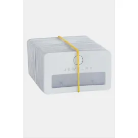 Pencere Plastik Küpe Kartı 100 Adet-Beyaz