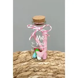 Fiyong Bağlamalı Dilek Şişesi-Pembe