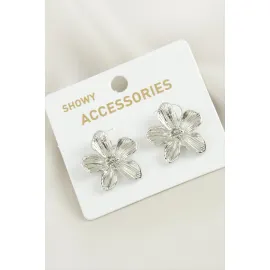 Orkide Trend Metal Küpe-Gümüş Rengi