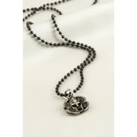 Mifer Top Zincirli Erkek Kolye-Siyah