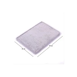 Yatay Anfora Kumaş Batırmalı Yüzük Tablası -Açık Gri