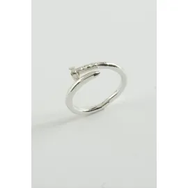 Çivi Metal Yüzük-Gümüş Rengi