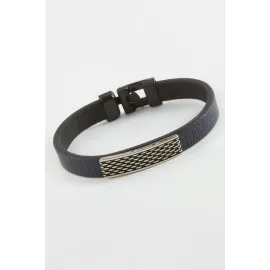 Noktalı Kaliteli Suni Deri Bileklik-Lacivert