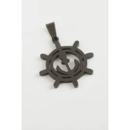 Çapa Çelik Kolye Ucu 2,5 Cm-Siyah