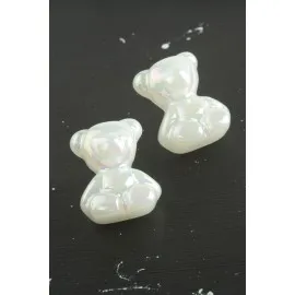 Ayıcık İnci Küpe-Beyaz