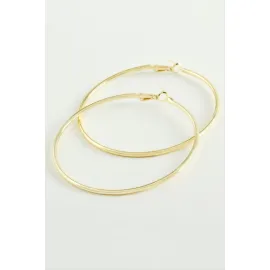 Boru Halka Küpe 5 cm-Sarı