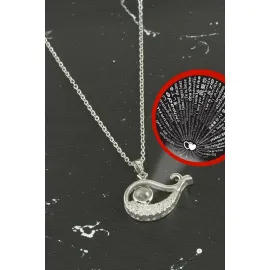 Balık Lüks Çelik Kolye 100 Dilde Seni Seviyorum-Gümüş Rengi