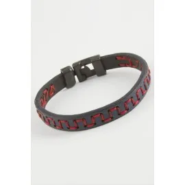 Labirent Kaliteli Suni Deri Bileklik-Lacivert