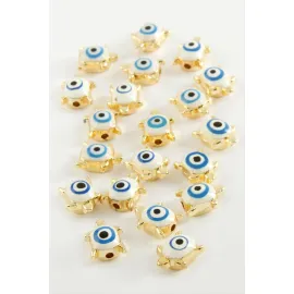 Kaplumbağa Mineli Bileklik ve Kolye Ucu Aparatı 1 Adet-Beyaz