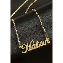 Hatun İsimli Kolye -Sarı
