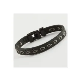 Üçgen Kaliteli Suni Deri Bileklik-Gri