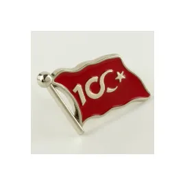 Cumhuriyetin 100. Yılına Özel Yaka Rozet-Gümüş Rengi