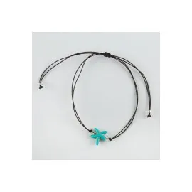 Deniz Yıldızı Figürlü Turkuaz Taşlı Bileklik-Turkuaz